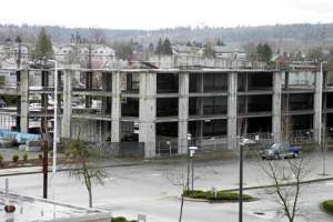 The half-completed garage