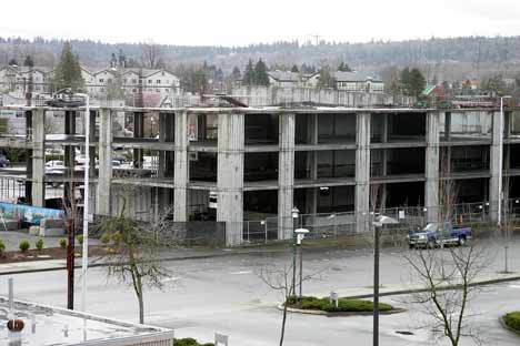The half-completed garage