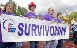 Leading the Kent Relay for Life opening lap from left