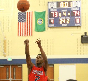 Kent-Meridian's Mike Banks hits the game winning free throw