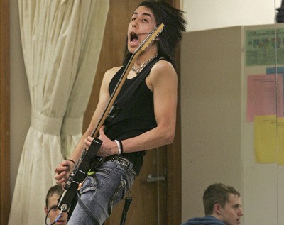 Nathaniel Zaborac performs with 'Insanity Machine' at the 'So You Think Kent Has Talent' preliminary round Saturday at the Allegro Performing Arts Academy.