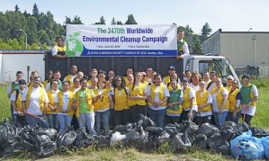 Fifty-two volunteers from The World Mission Society Church of God helped clean up Central Avenue. The group effort collected 38 bags of trash.