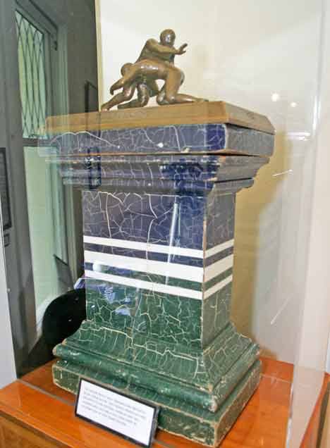 The Taylor Trophy on loan from Auburn High School is being exhibited at the Kent Historical Museum during the museum's football exhibit. The trophy is awarded to the winner of the annual football game between Kent-Meridian and Auburn high schools. The exhibit runs through June 18.