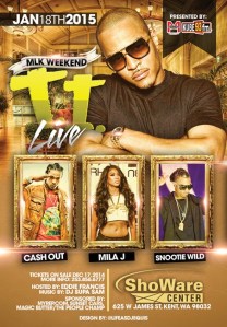 Check out rapper T.I. and other artists on Jan. 18 at the ShoWare Center in Kent.