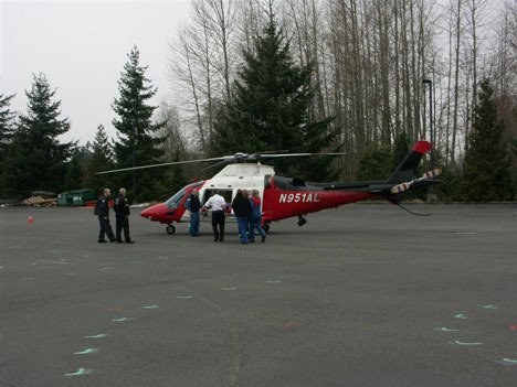 A toddler has been airlifted to the local trauma center via helicopter following a fall from a second story window in the 11700 block of SE 268 Street at approximately 10:50 this morning.