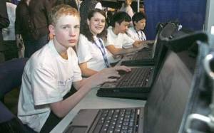 Northwood Middle School eighth graders from left
