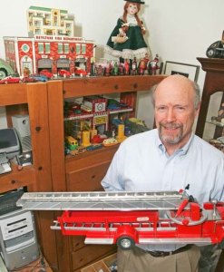 Kent resident Dennis Kent displays a fire truck