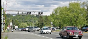 Vehicles head across the railroad tracks along Willis Street in Kent. Kent Police plan emphasis patrols to make sure drivers and pedestrians are following rail crossing laws.