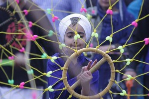 A girl twirls a chakar