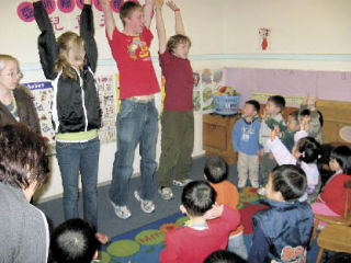 Left to right: Lisa Funk (at edge)