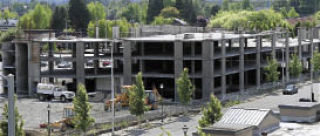 The parking garage at Fourth Avenue in Kent remains unfinished