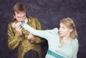 Paul Morgan Stetler and Sarah Harlett star in the Seattle Shakespeare Company’s production of “All’s Well That Ends Well.” The play runs through June 29 at Center House Theatre