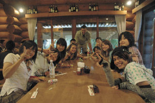 Along with their host friends