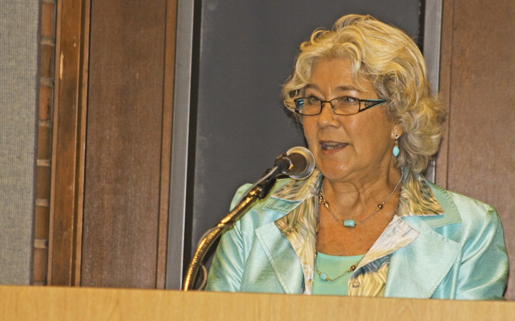 Kent Mayor Suzette Cooke delivers her city budget proposal on Tuesday to the City Council. Photo: Steve Hunter/Kent Reporter