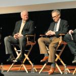 Dave Wyman, former Stanford and NFL linebacker, far right, fields a question from the audience during a Town Hall on Concussions & Youth Sports at the Kentwood High School Performing Arts Center in Covington on Tuesday night. Dr. Stan Herring, former Seahawks team physician, third from the left, and Dave Lutes, Kent School District athletic director, second from the left, joined the panel to discuss head injuries and the importance of safety in youth sports today. Danny O&rsquo;Neil, 710 ESPN Seattle Radio host, far left, moderates. RACHEL CIAMPI, Kent Reporter