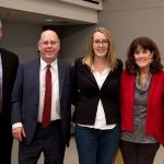King County Councilmember Kathy Lambert and Chief King County King County Sheriff Deputy Jim Pugel join William Shaw, wife Mary Beth Haggerty Shaw, and daughter Mora Shaw prior to the recent declaration of Nov. 6-13 as Drowsy Driving Awareness Week. COURTESY PHOTO