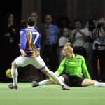 The Stars&rsquo; Joey Gjertsen fires a shot past Rampage keeper Brett Petricek for the Tacoma victory. COURTESY PHOTO, Jeff Halstead/Tacoma Stars