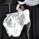 A performer from Into His Chambers ministries dances during the You Me We festival.