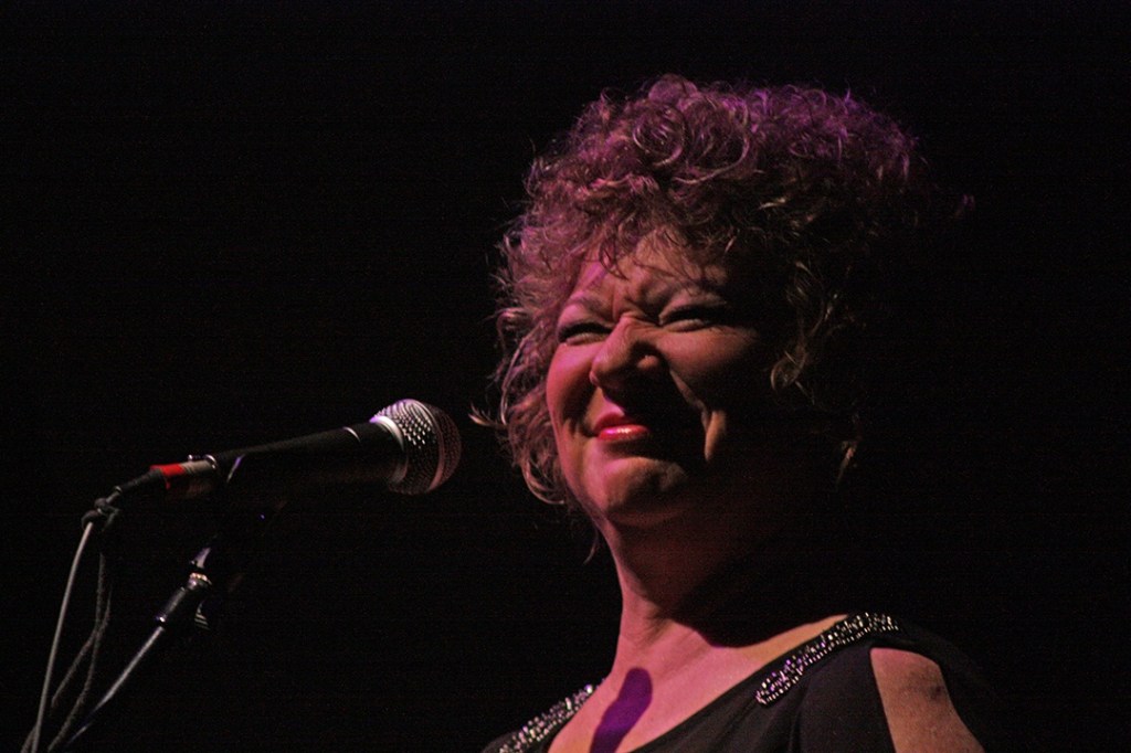 Auburn Mayor Nancy Backus, co-emcee, has some fun with the audience. MARK KLAAS, Reporter