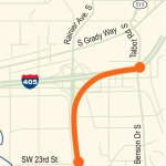 Through the I-405/SR 167 interchange project, crews will build a new flyover ramp connecting the HOT lanes on SR 167 to the carpool lanes on I-405 in Renton. This ramp will improve traffic flow and safety at this critical interchange. COURTESY MAP, WSDOT.