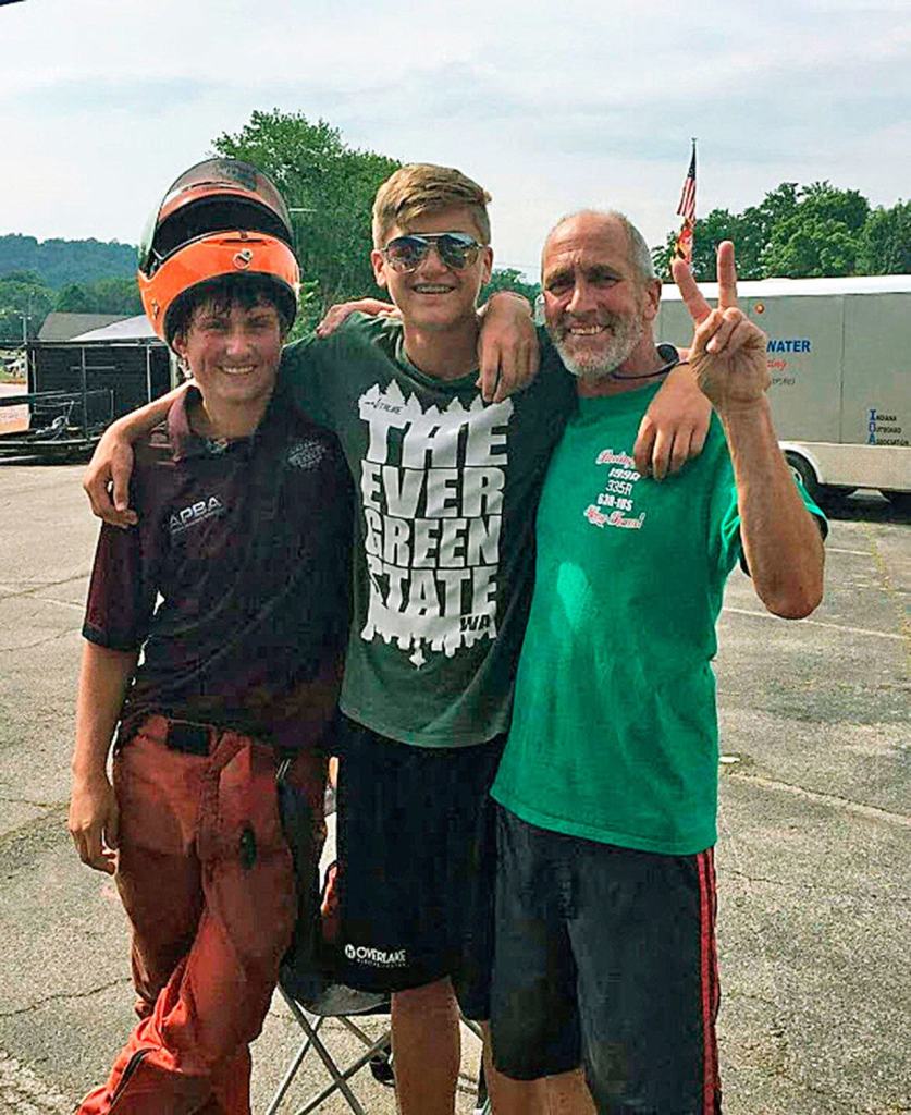 From left, Daniel Korpe, Ryan Gowin and dad Jeff Gowin.
