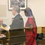 Ka&rsquo;Deidre Rials, photographed through a glass partition on Wednesday at the King County Courthouse in Seattle, pleads not guilty to a felony hit-and-run charge. Photo: Joe Livarchik/Issaquah-Sammamish Reporter
