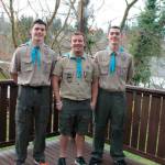 Kentridge High School seniors, from left, Ryan Jackson, Dylan Koopmans and Sean Jackson have earned the rank of Eagle Scout. COURTESY PHOTO