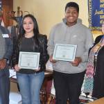 Joining Kent Phoenix Academy&rsquo;s Esmeralda Arceo and Tyrone Tucker at the award presentation are Kent School District Superintendent Calvin Watts and Rotary Club President Amy Hobson. COURTESY PHOTO, Rotary Club