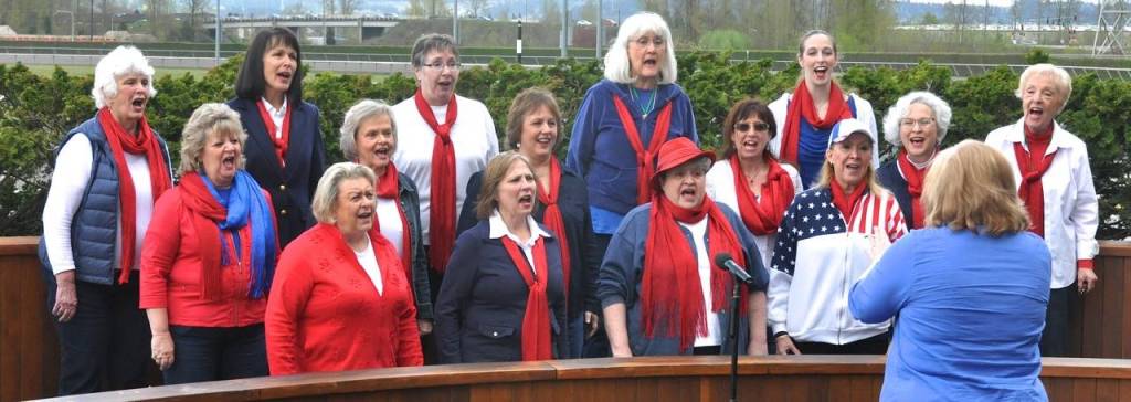 Pacific Sound Chorus sings the national anthem. RACHEL CIAMPI, Reporter