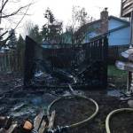 Shed fire damages Kent home