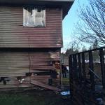 Puget Sound Regional Fire Authority firefighters kept a shed fire from spreading to a two-story home in Kent early Saturday morning, but the home and fence did sustain damage. COURTESY PHOTO, Puget Sound Regional Fire Authority
