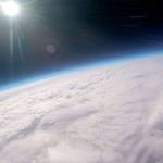 A GoPro camera view from the Excel Public Charter School&rsquo;s weather balloon at 112,000 feet above the Earth on Tuesday. COURTESY PHOTO