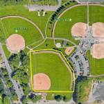 The city of Kent will convert Field No. 1 (outlined in yellow) at Hogan Park at Russell Road to synthetic turf from grass this summer.
