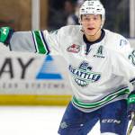 The Thunderbirds&rsquo; Ethan Bear has produced 28 goals and 42 assists for 70 points in 67 games this season. COURTESY PHOTO, Brian Liesse/T-Birds