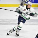 The Thunderbirds&rsquo; Mathew Barzal skates up the rink during Memorial Cup play against the Saint John Sea Dogs on Tuesday. COURTESY PHOTO, Aaron Bell/CHL Images