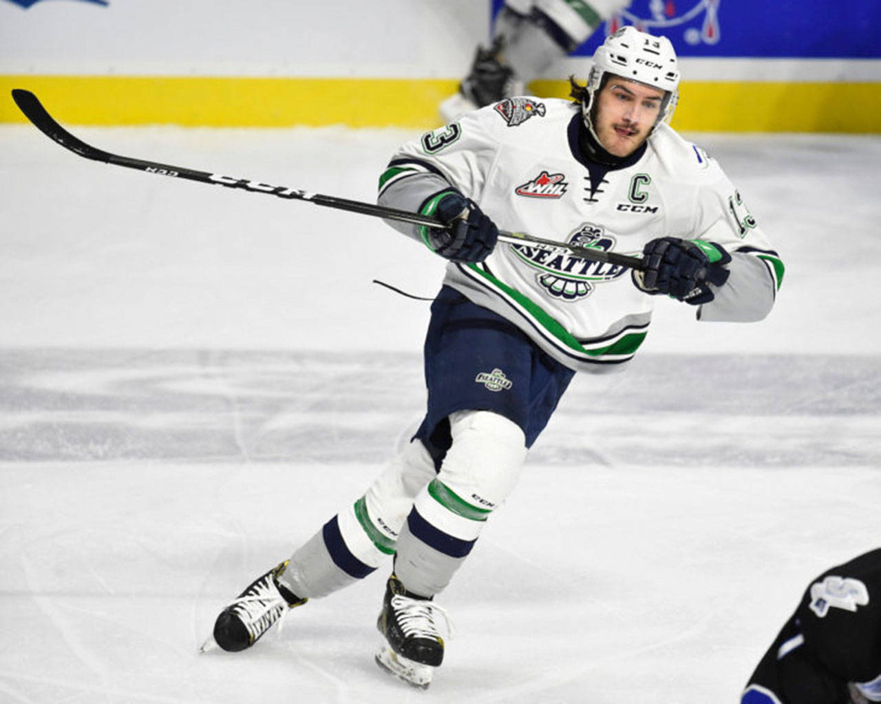 The Thunderbirds&rsquo; Mathew Barzal skates up the rink during Memorial Cup play against the Saint John Sea Dogs on Tuesday. COURTESY PHOTO, Aaron Bell/CHL Images