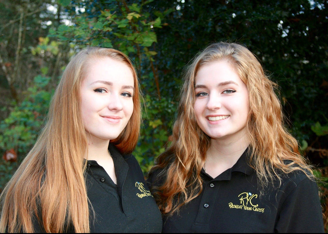 The Rainier Youth Choirs&rsquo; Sophia Heinz, left, and Allie Orozco. COURTESY PHOTO, Kartha Heinz