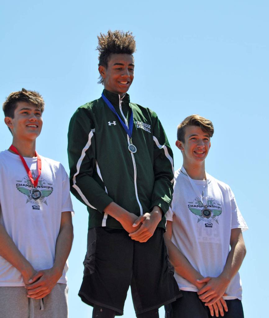Tyler Cronk atop the podium. HEIDI SANDERS, Kent Reporter
