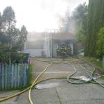 Firefighters put out a fire in a converted garage that damaged an East Hill home on Thursday. COURTESY PHOTO, Puget Sound Regional Fire Authority