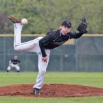 Kentlake&rsquo;s Jordan Wright fires a pitch during district play. DENNIS BOX, Reporter