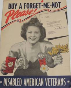 Disabled Americans Veterans present Forget-Me-Not Flower fundraiser May 28