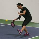 Takako Tourangeau displays her pickleball skills. DENNIS BOX, Reporter
