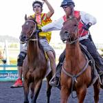 Carlson Relay of Browning, Montana, returns to defending his title in Indian relay racing at Emerald Downs. COURTESY PHOTO