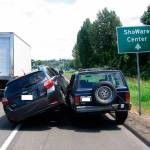 A driver of a Subaru moved over to the shoulder to block the path of a Jeep passing traffic on the shoulder Tuesday along State Route 516 in Kent. Courtesy Photo/State Patrol