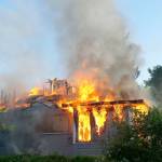 An abandoned house burns on Friday moring in Kent in the 22300 block of Russell Road near the Green River. Courtesy Photo/Puget Sound Fire