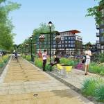 A rendering of what a West Meeker Street promenade could look like near a proposed new development at the Riverbend par 3 golf course property. Courtesy image/City of Kent