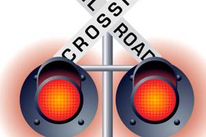Union Pacific railroad crossing arms in Kent stuck in down position