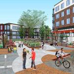 Looking south from West Meeker Street toward the proposed development.
