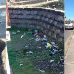 City crews cleaned up litter from this Metro bus stop in Kent as shown in before and after photos. Courtesy Photo, City of Kent
