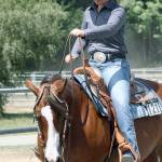 Anne Hatler, of Eatonville, maneuvers Lazy Sunshine, a 12-year-old mare. MARK KLAAS, Kent Reporter
